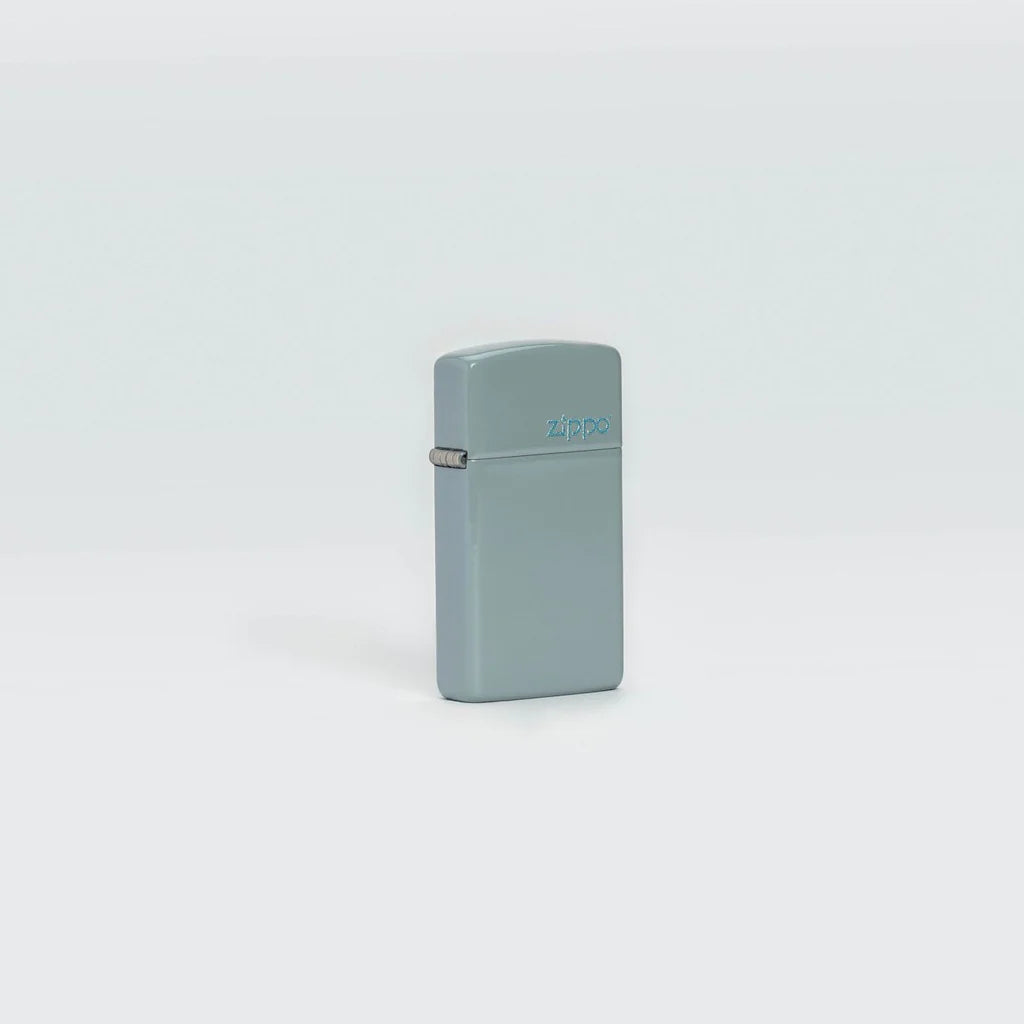 Zippo Slim® Flat Grey Zippo Logo, Lighter, - Outdoor Kuwait