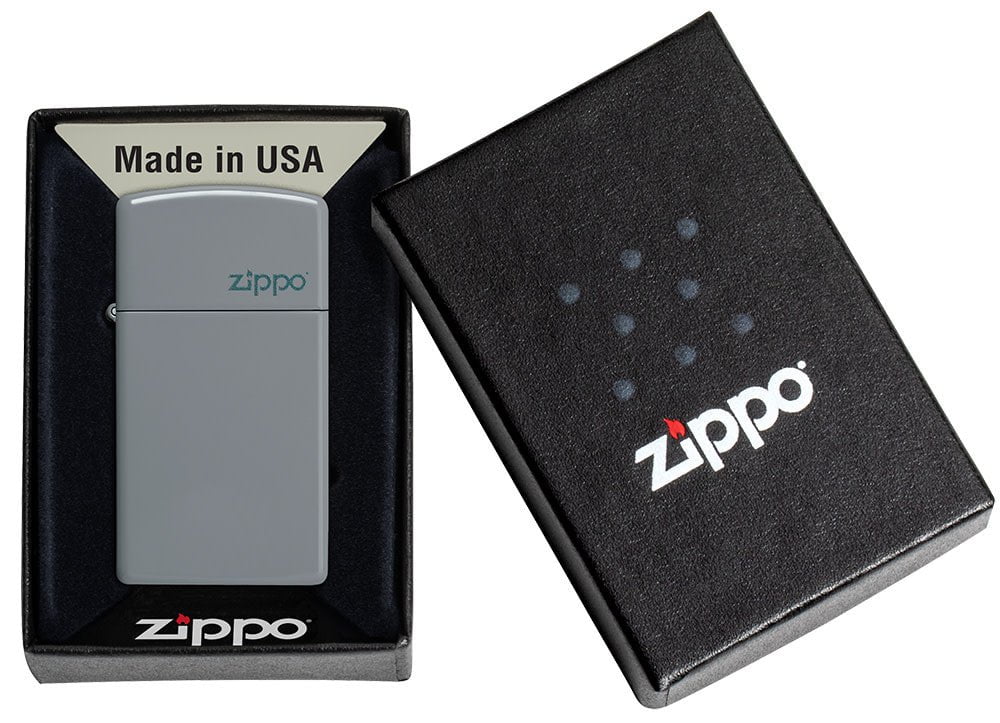 Zippo Slim® Flat Grey Zippo Logo, Lighters & Matches,    - Outdoor Kuwait