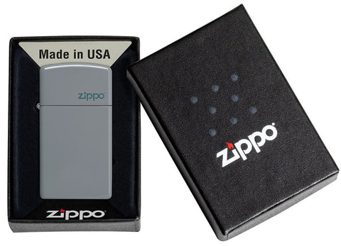 Zippo Slim® Flat Grey Zippo Logo