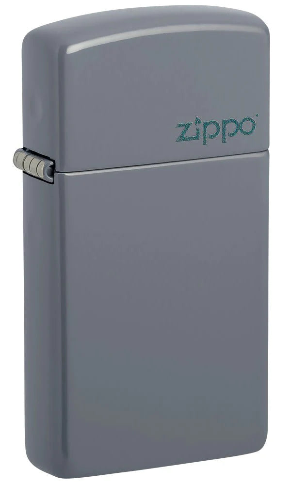 Zippo Slim® Flat Grey Zippo Logo, Lighter, - Outdoor Kuwait