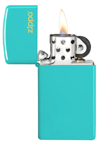 Zippo Slim® Flat Turquoise Zippo Logo, Lighter, - Outdoor Kuwait