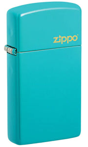 Zippo Slim® Flat Turquoise Zippo Logo, Lighter, - Outdoor Kuwait