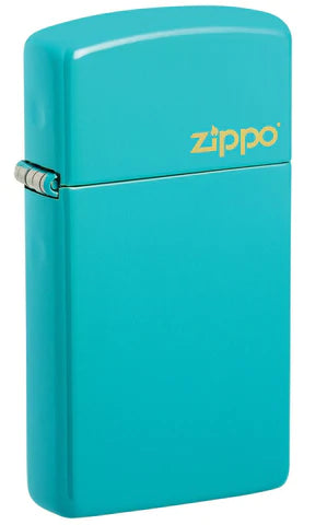 Zippo Slim® Flat Turquoise Zippo Logo, Lighter, - Outdoor Kuwait