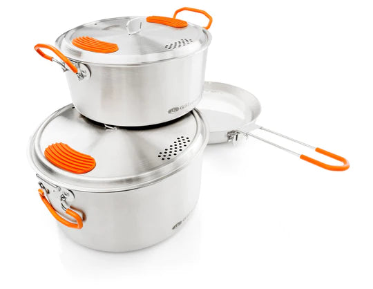GSI Outdoor Glacier Stainless Base Camper Medium, Cookware,    - Outdoor Kuwait
