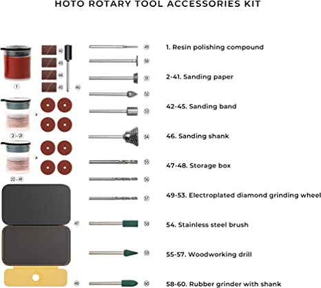 Hoto Rotary Tool Accessories Kit, Tools,    - Outdoor Kuwait