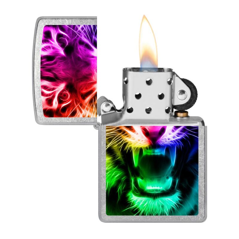 Zippo Street Chrome Rainbow Tiger Windproof Lighter, Lighter, - Outdoor Kuwait