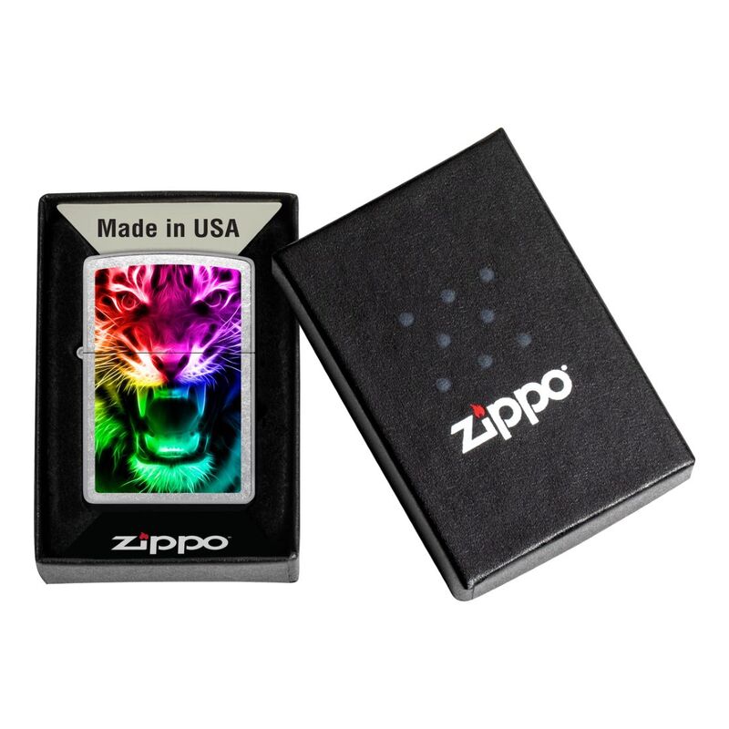 Zippo Street Chrome Rainbow Tiger Windproof Lighter, Lighter, - Outdoor Kuwait