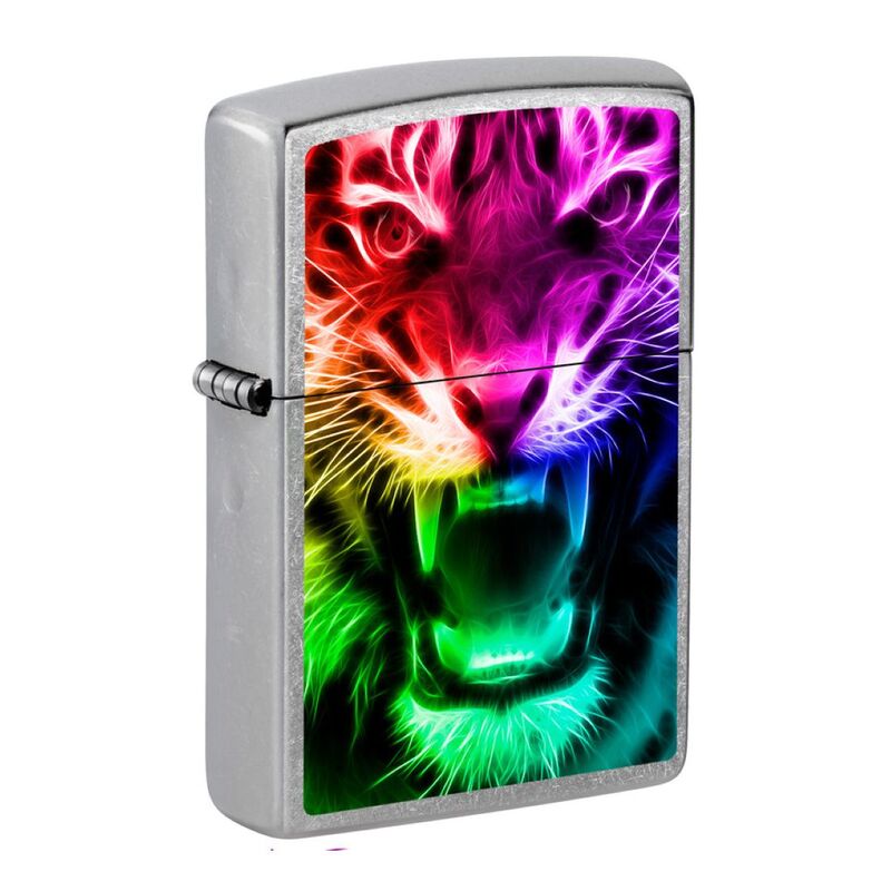 Zippo Street Chrome Rainbow Tiger Windproof Lighter, Lighter, - Outdoor Kuwait