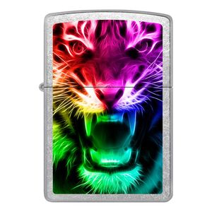 Zippo Street Chrome Rainbow Tiger Windproof Lighter