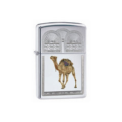 Zippo Camel Chrome Lighter-Lighters & Matches-Outdoor.com.kw