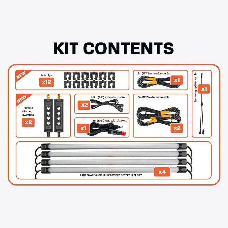 Hardkorr Tri-Colour  LED Camping Light Kit - 4 Bars, Camping Lights & Lanterns,    - Outdoor Kuwait