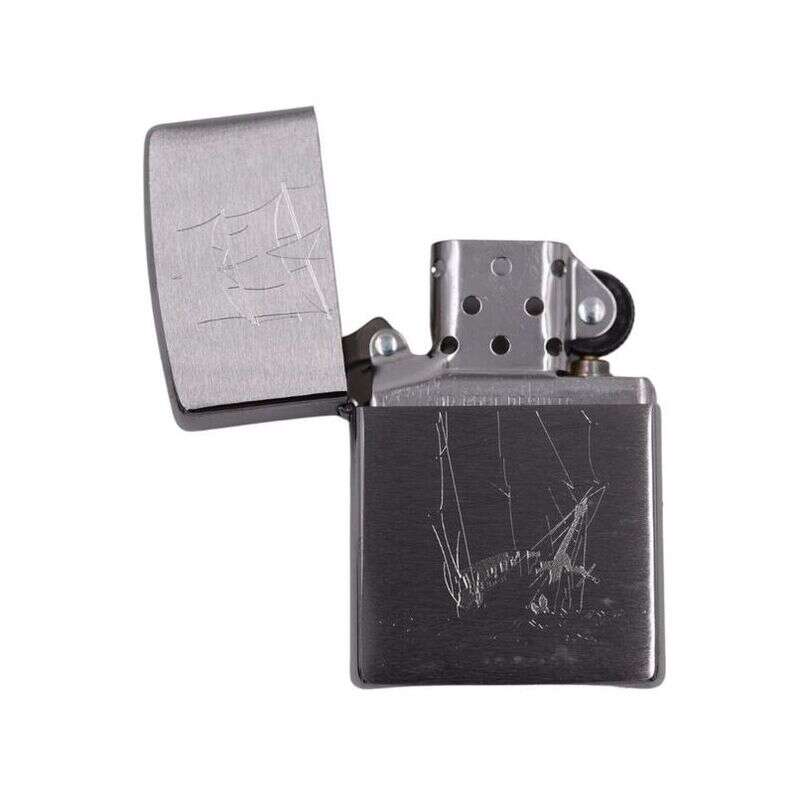 Zippo Brush Finish Chrome Ship On The High Seas Windproof Lighter, Lighter, - Outdoor Kuwait