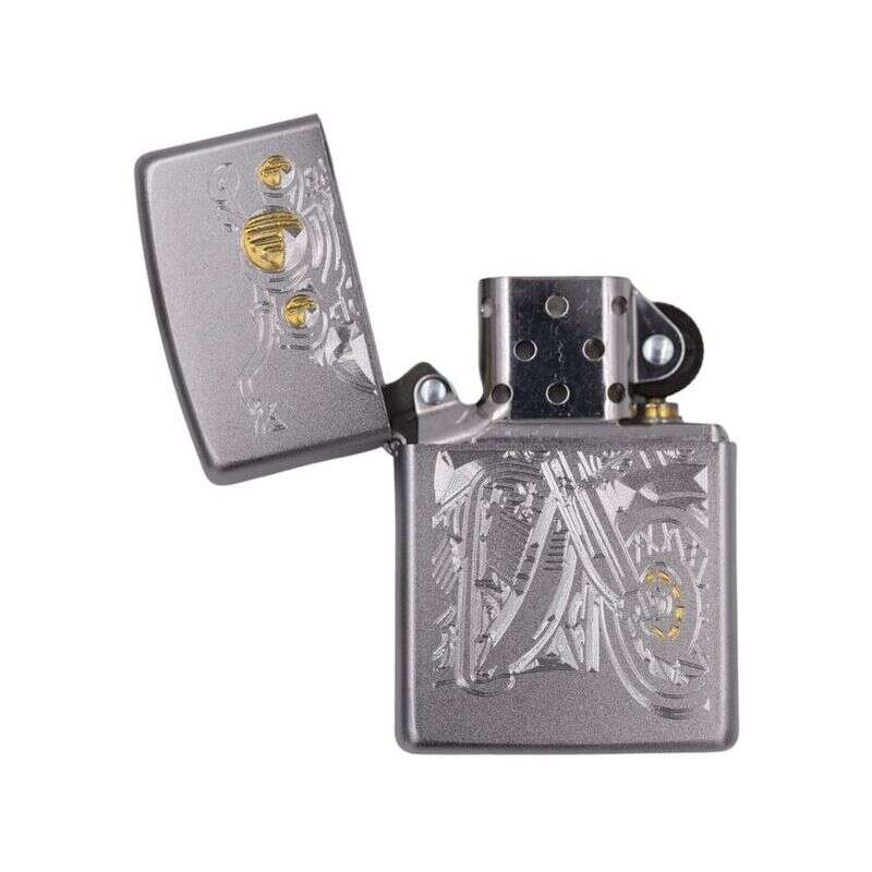 Zippo Satin Chrome Motorcycle Windproof Lighter, Lighter, - Outdoor Kuwait