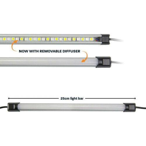 Hardkorr 25cm Tri-Colour LED Light Bar with Diffuser, Camping Lights & Lanterns,    - Outdoor Kuwait
