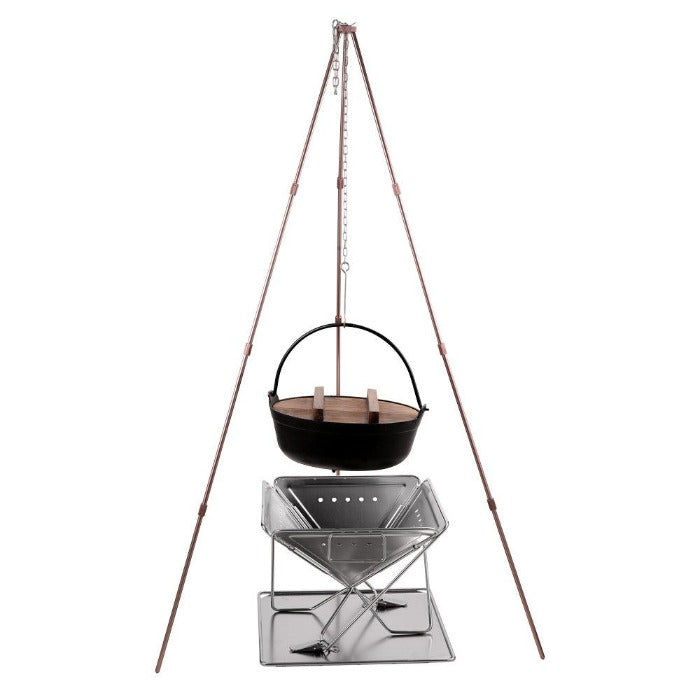 Campingmoon Fire Tripod Stand with Carrying Bag, Outdoor Grill Accessories, Bronze   - Outdoor Kuwait