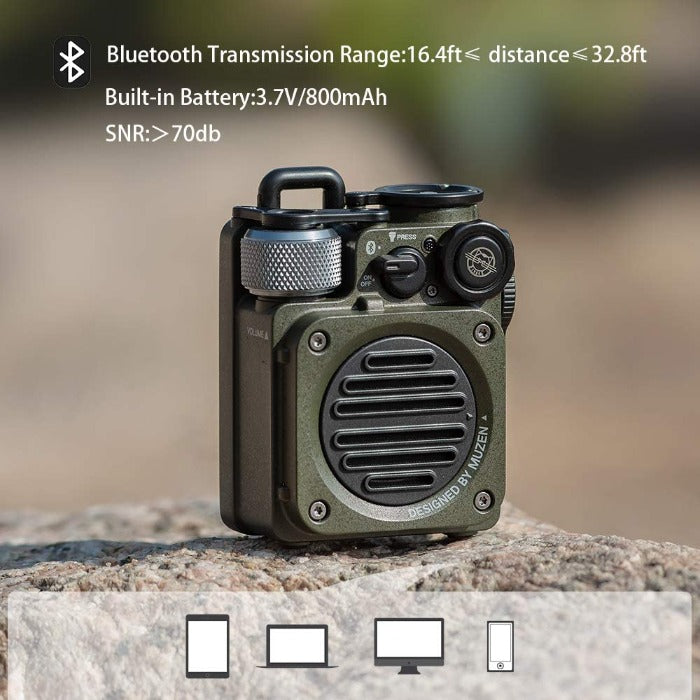Muzen Wild Mini Portable Rugged Outdoor Bluetooth Speaker - Green, Speakers,    - Outdoor Kuwait