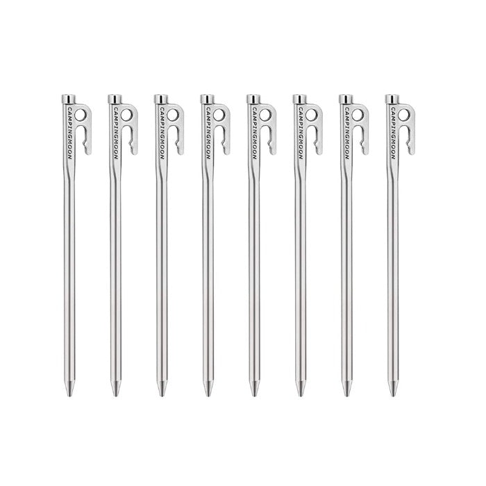 Campingmoon 8 Pieces Nail Pegs Stainless Steel - 20 cm, Tent Accessories,    - Outdoor Kuwait