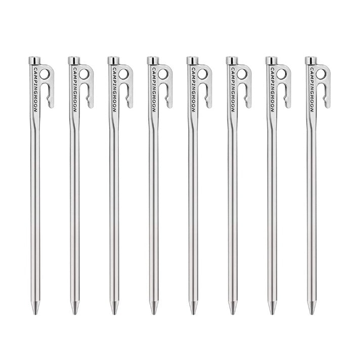 Campingmoon 8 Pieces Nail Pegs Stainless Steel - 30 cm, Tent Accessories,    - Outdoor Kuwait