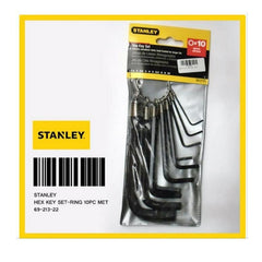 Stanley Hex Key Set-Ring MET - 10 pcs-Tools-Outdoor.com.kw
