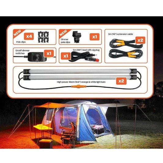 Hardkorr Tri-Colour LED Camping Light Kit - 2 Bars, Camping Lights & Lanterns,    - Outdoor Kuwait