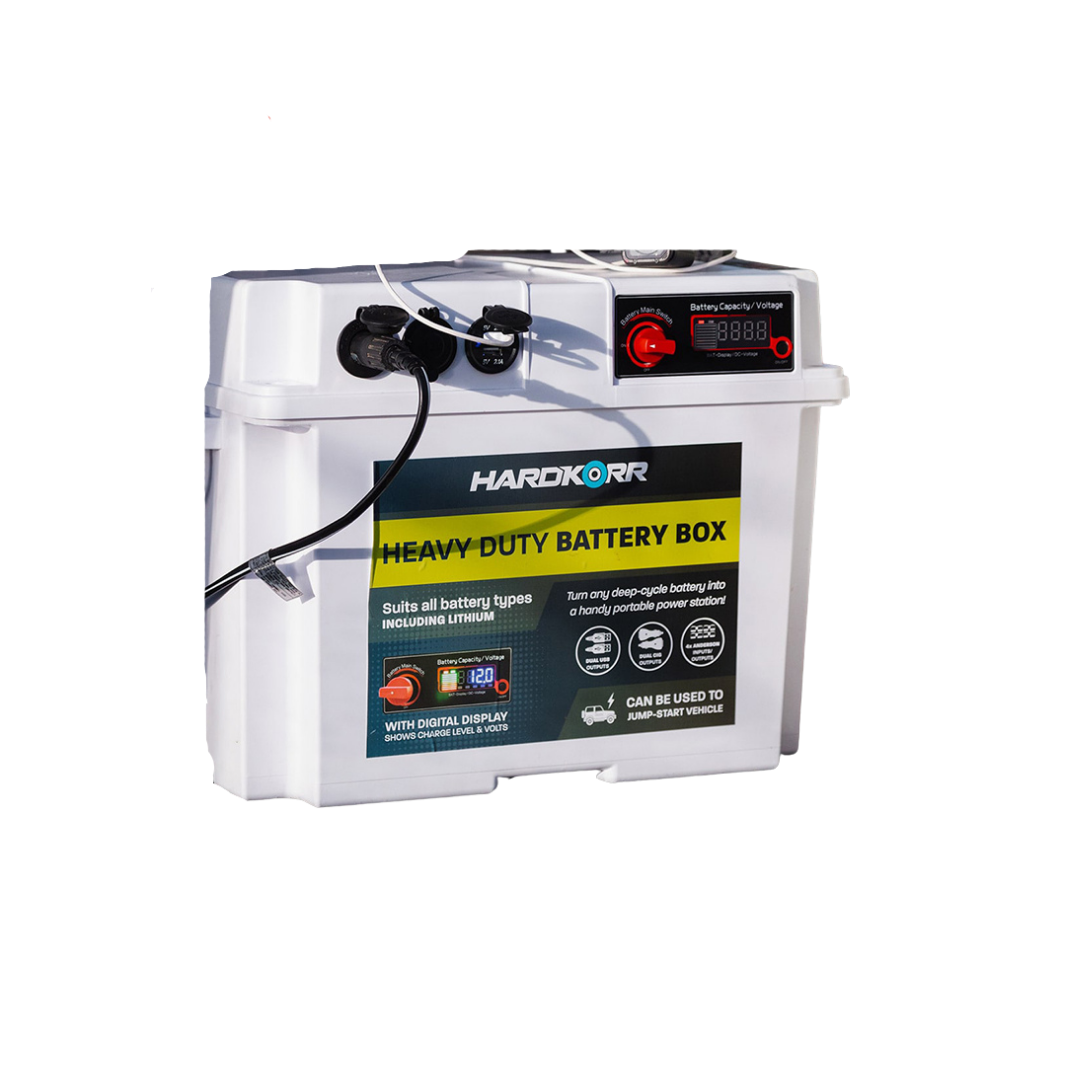 Hardkorr Heavy Duty Battery Box, Batteries, White   - Outdoor Kuwait