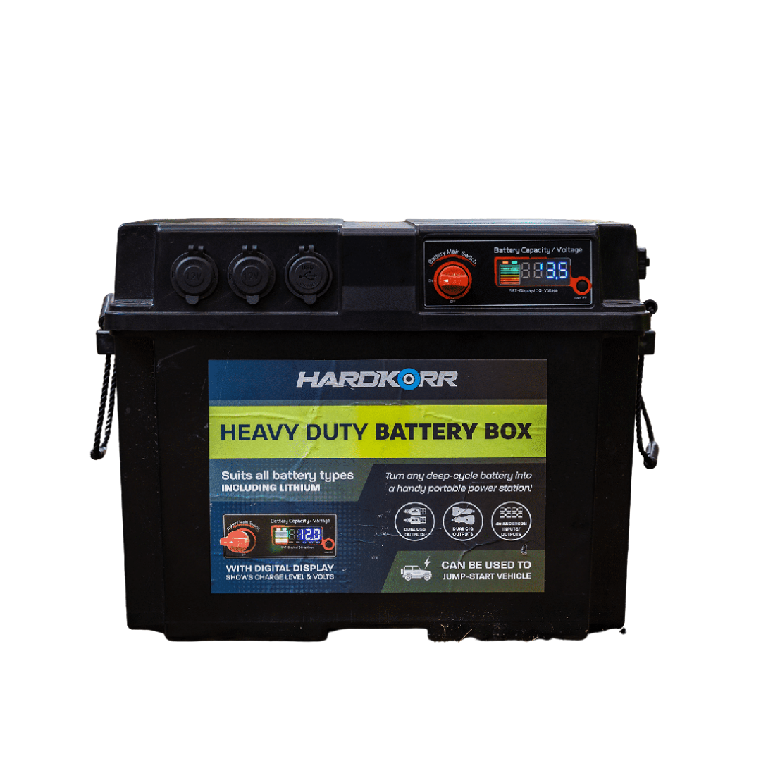 Hardkorr Heavy Duty Battery Box, Batteries, Black   - Outdoor Kuwait